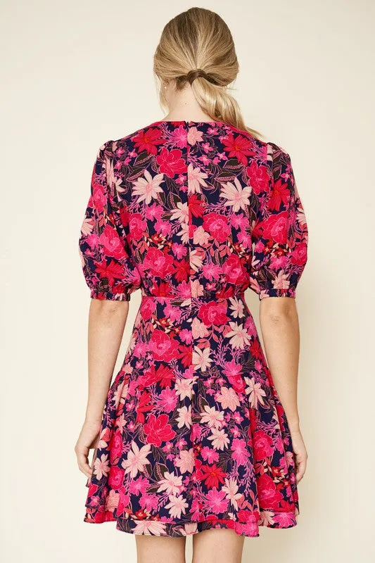 Floral Punch Puff Sleeve Dress