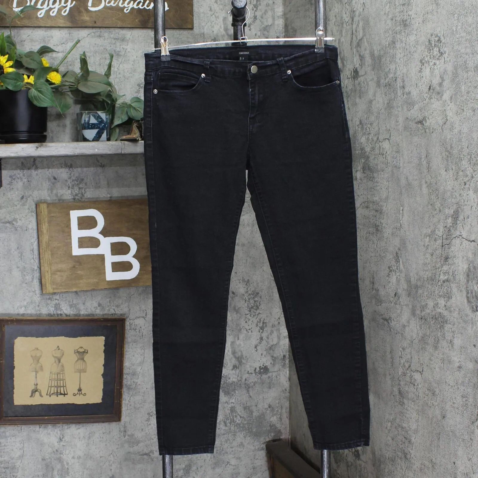 Forever 21 Womens Lightweight Skinny Denim Jeans 166f93097a5ffd Black 29