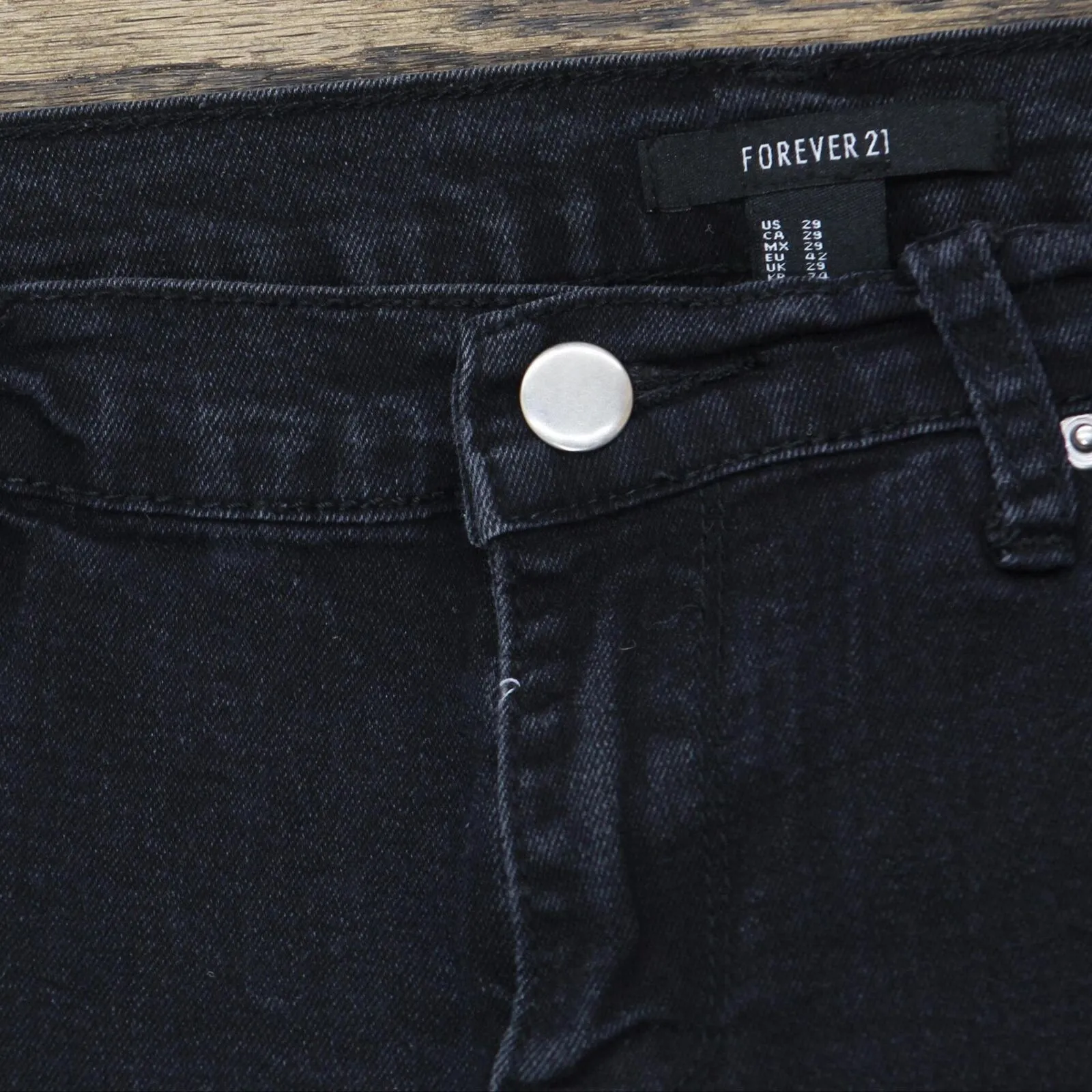 Forever 21 Womens Lightweight Skinny Denim Jeans 166f93097a5ffd Black 29