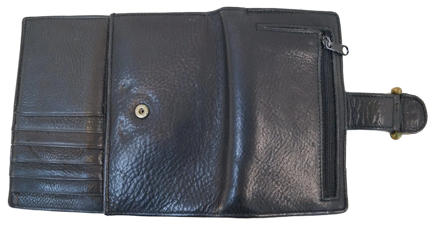 FOSSIL Trifold Black Leather Wallet - Final Call