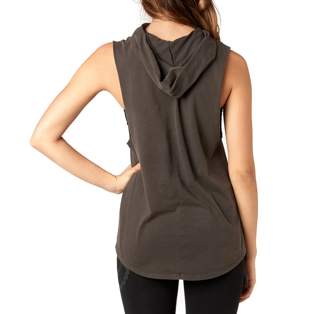 Fox Womens Stymm Hooded Tank - Black Vintage