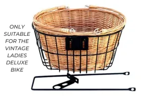 Front Deluxe Basket Kit - (Suitable ONLY for Vintage Ladies Deluxe Bike) Black