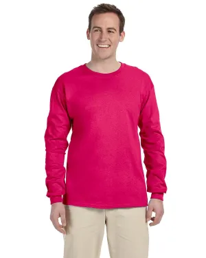 Fruit of the Loom Lightweight Long Sleeve T-Shirt | Cyber Pink