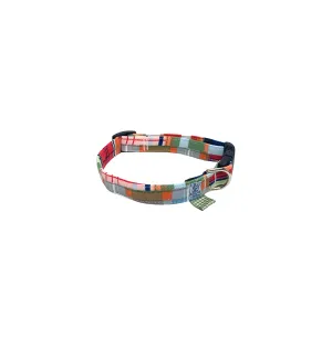 Fur Baby Collar Colorful Plaid