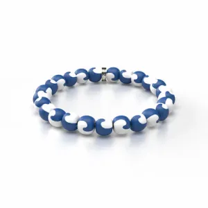 Gameday Beaded Bracelet Blue & White