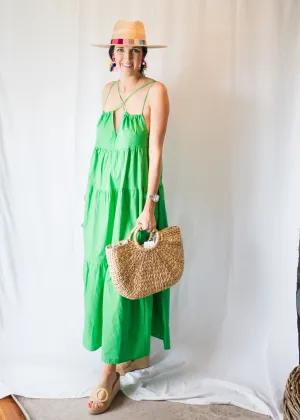 Geniveve Bright Green Strappy Maxi