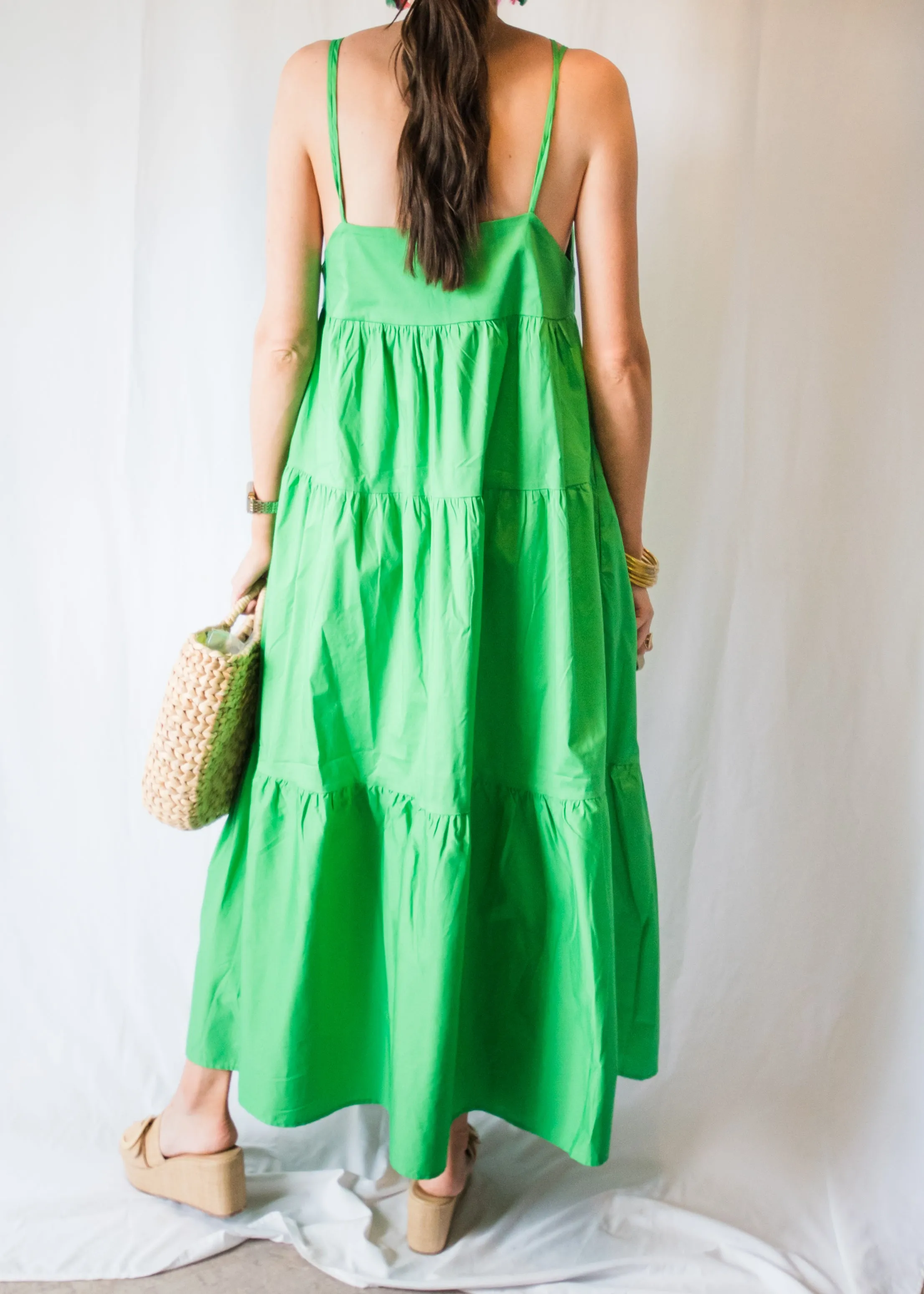 Geniveve Bright Green Strappy Maxi