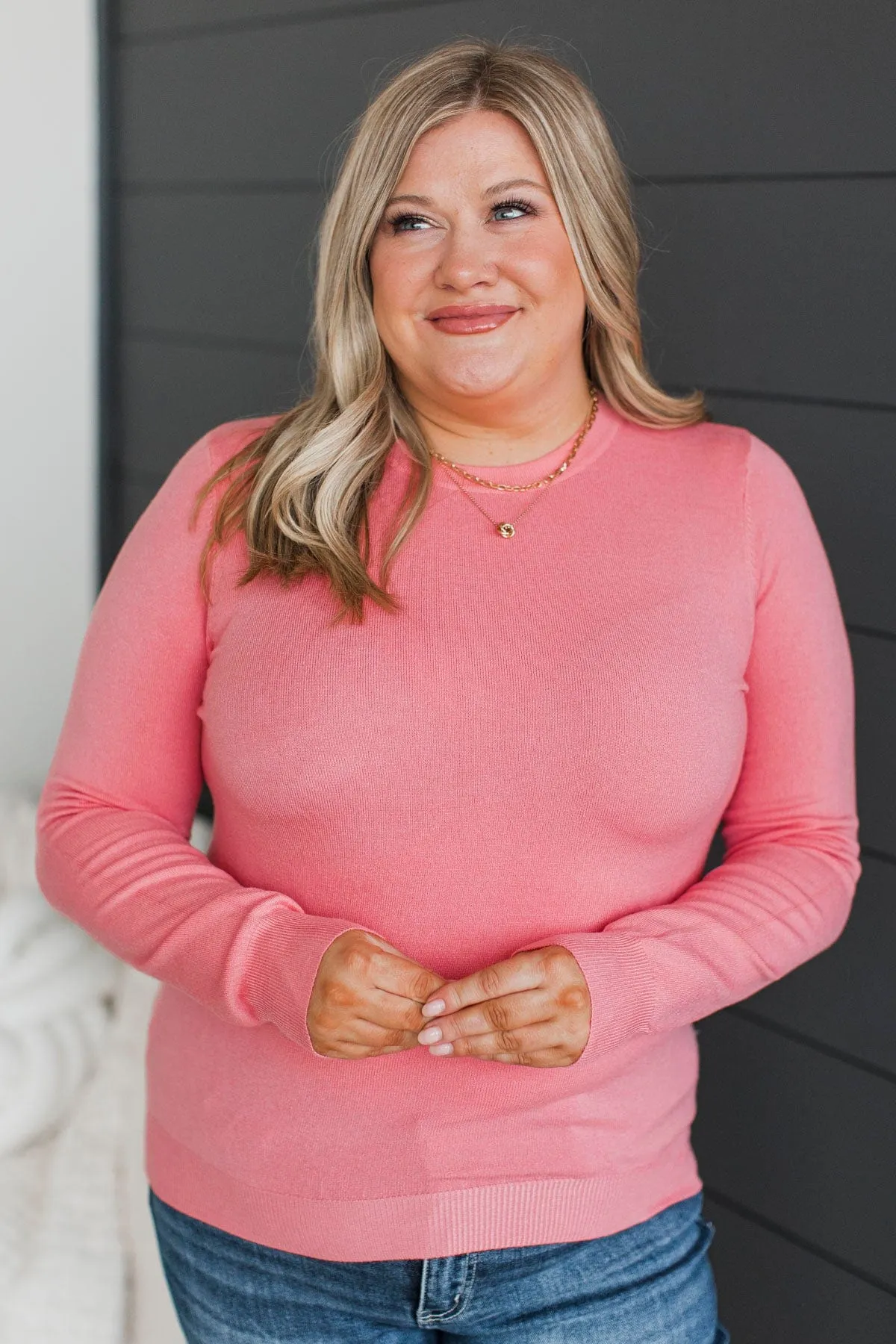 Getting Ahead Lightweight Knit Sweater- Pink