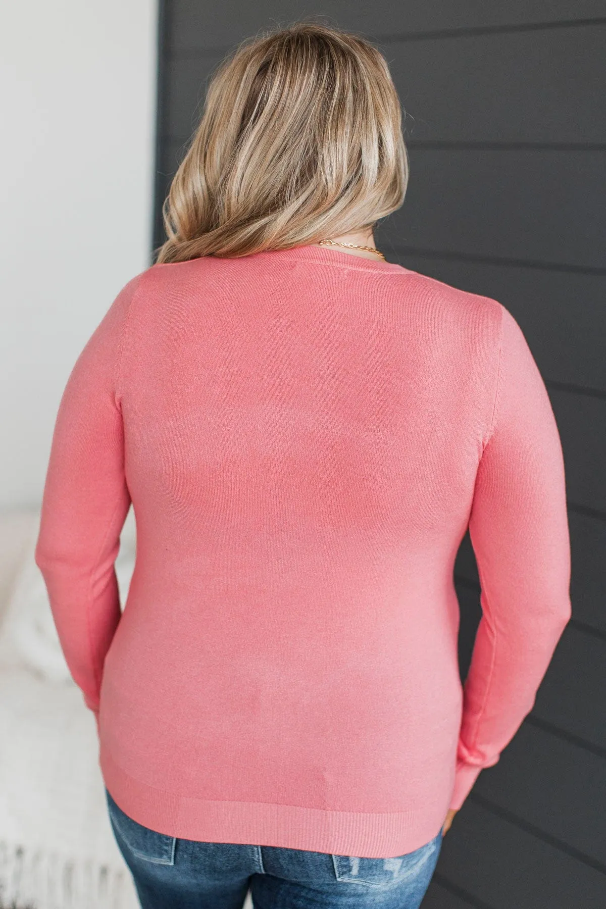 Getting Ahead Lightweight Knit Sweater- Pink