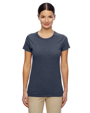 Gildan Ladies Lightweight 100% Cotton T-Shirt | Heather Navy