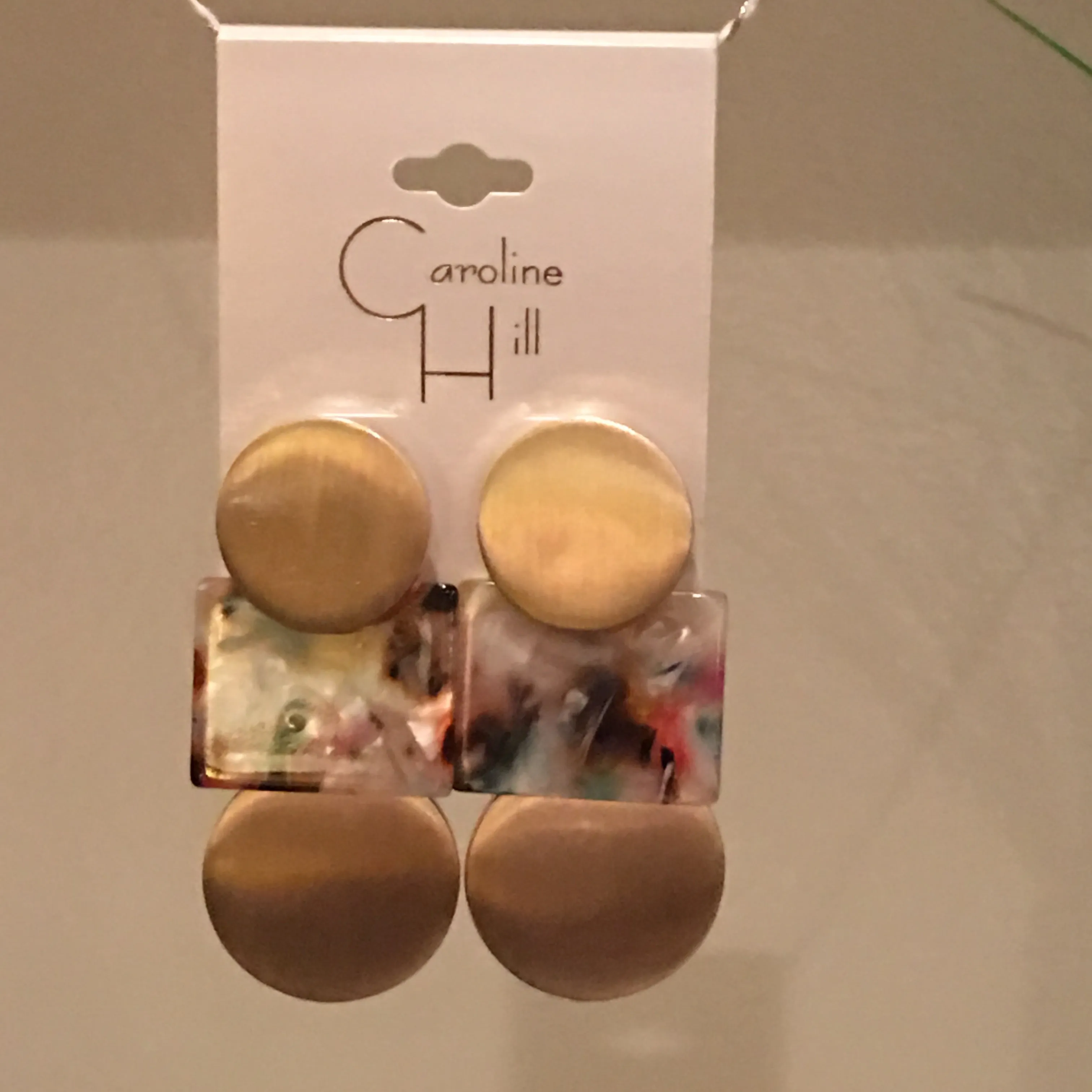 Gold Circle Drop Earrings