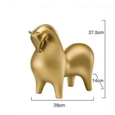 Gold Resin Sculpture Decoration Accessories Abstract