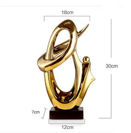 Gold Resin Sculpture Decoration Accessories Abstract