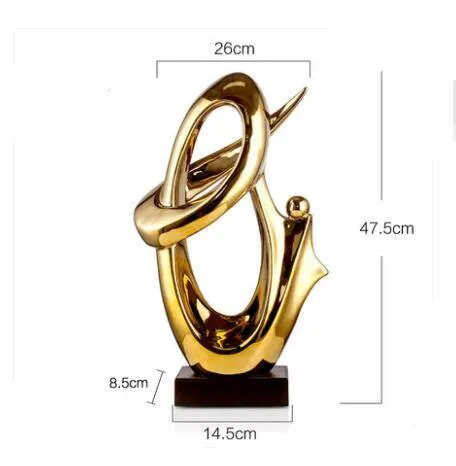 Gold Resin Sculpture Decoration Accessories Abstract