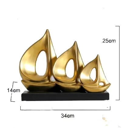 Gold Resin Sculpture Decoration Accessories Abstract