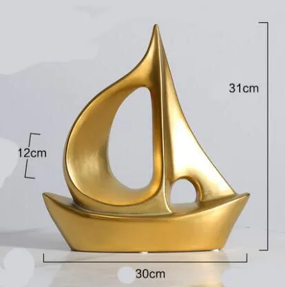 Gold Resin Sculpture Decoration Accessories Abstract