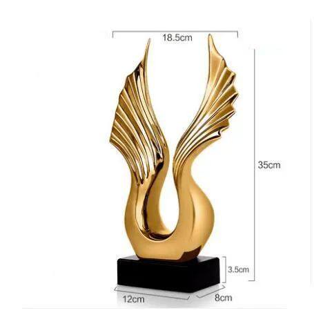 Gold Resin Sculpture Decoration Accessories Abstract