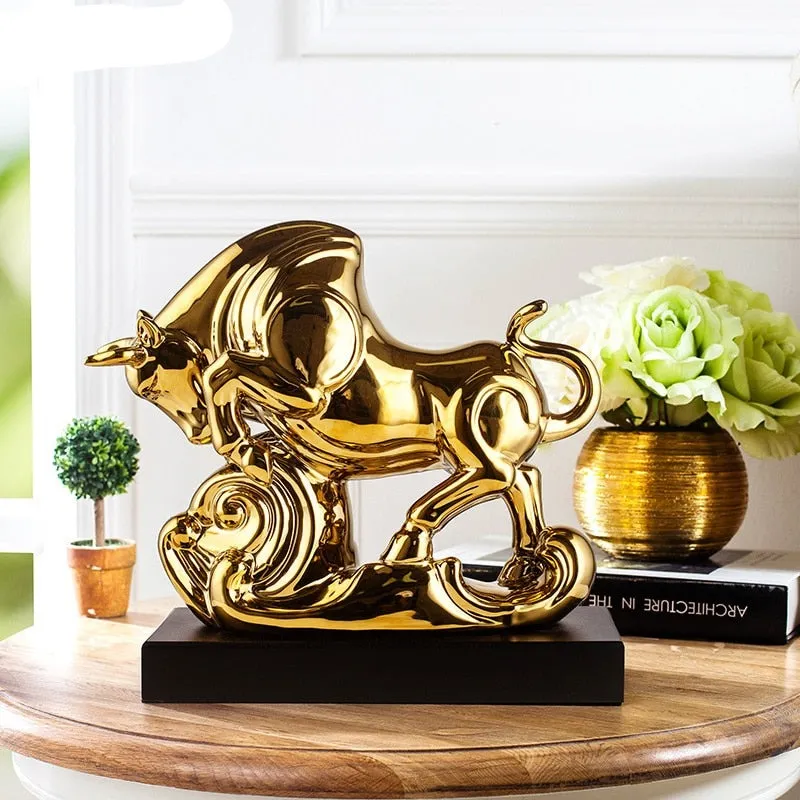 Gold Resin Sculpture Decoration Accessories Abstract
