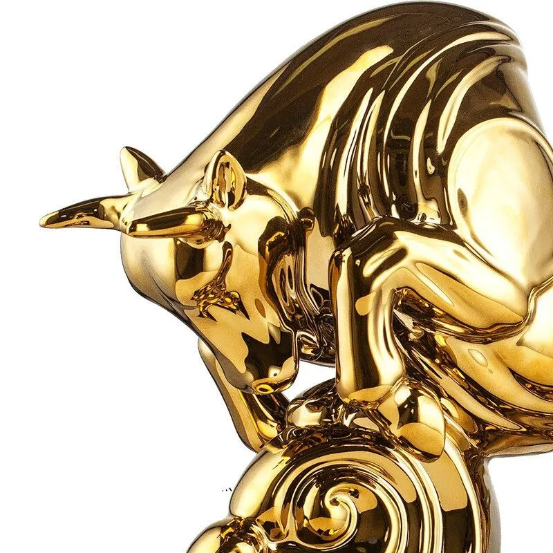 Gold Resin Sculpture Decoration Accessories Abstract