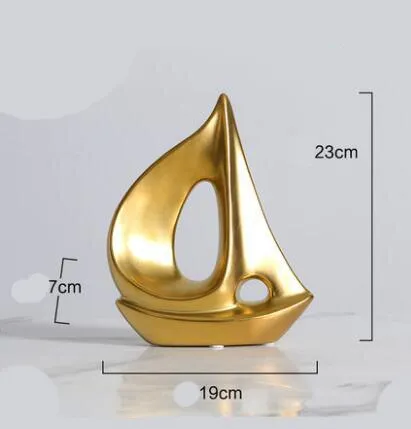 Gold Resin Sculpture Decoration Accessories Abstract