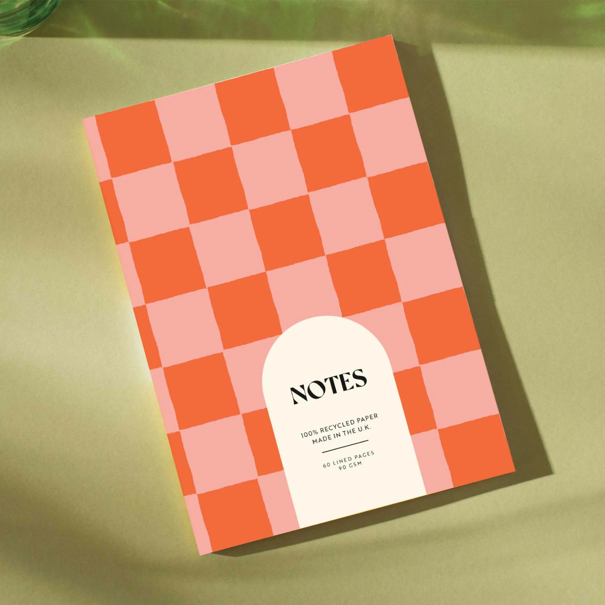 Good Tuesday Peach and Cherry Check A5 Lined Notebook