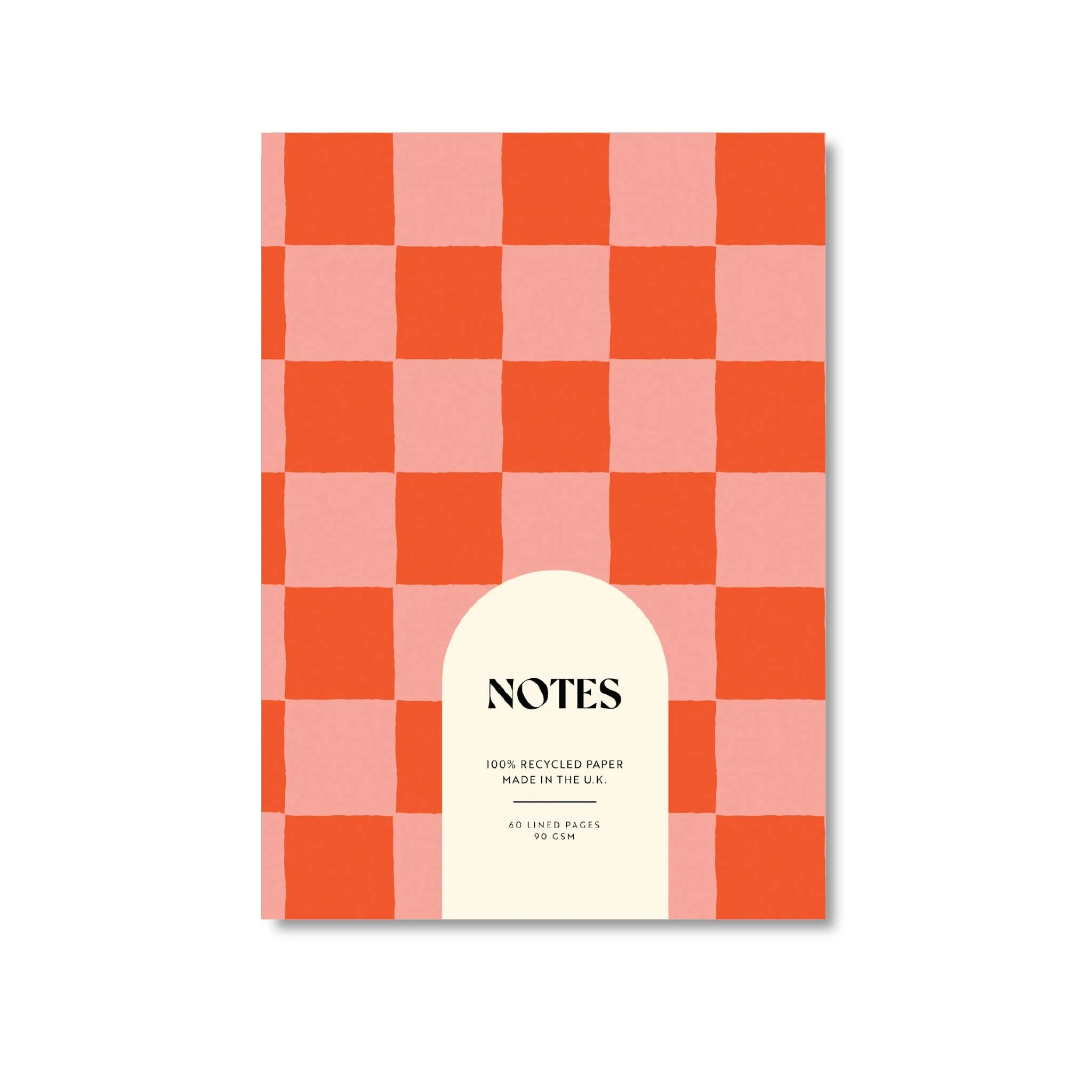Good Tuesday Peach and Cherry Check A5 Lined Notebook