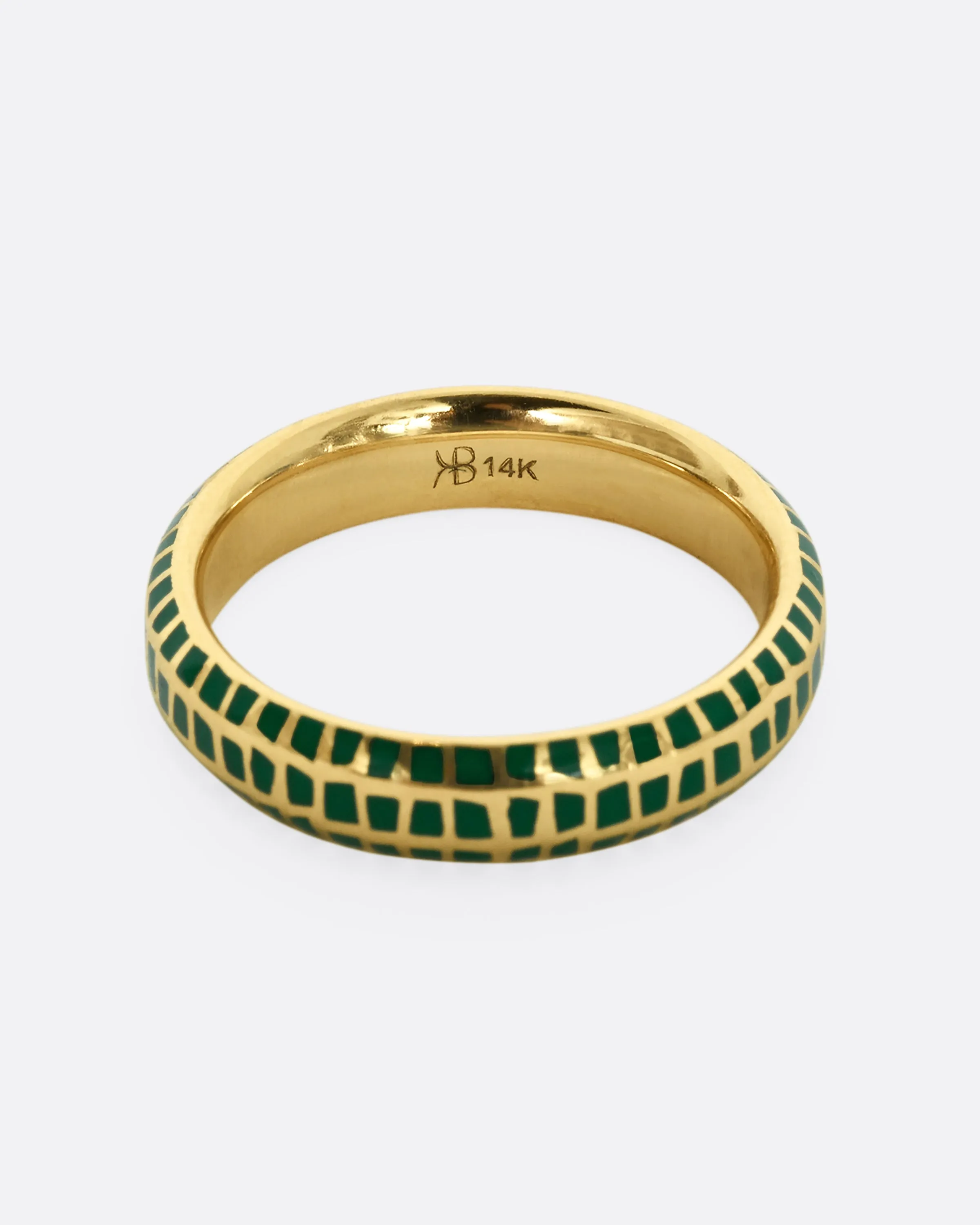 Green Enamel Checkered Band