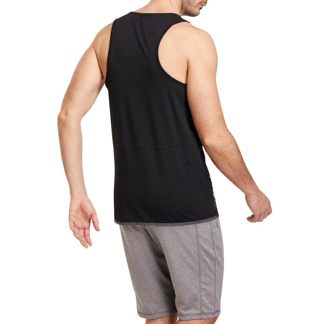 Gym & Pilates Micro-Perforated Tank Top - Black