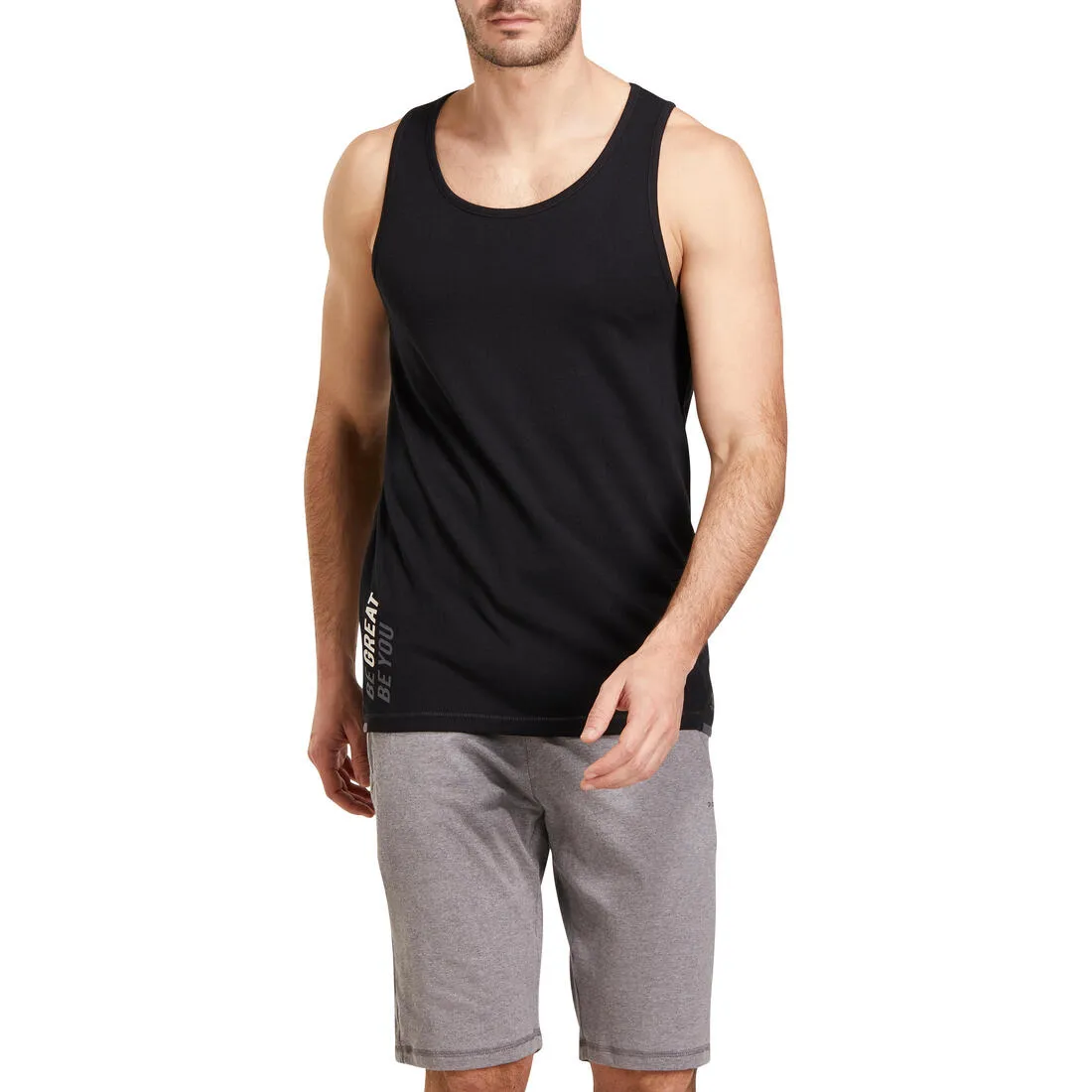 Gym & Pilates Micro-Perforated Tank Top - Black