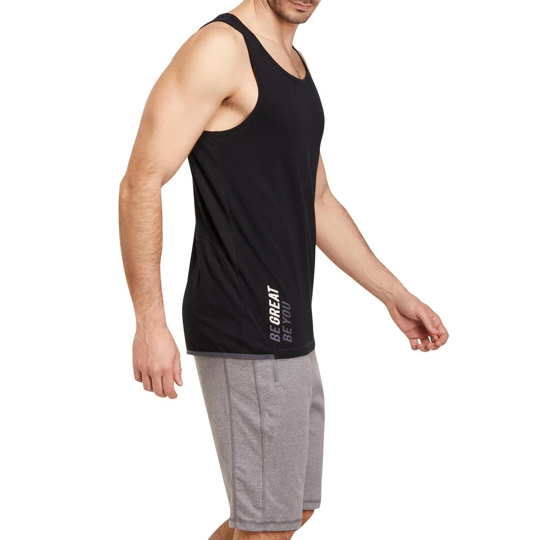 Gym & Pilates Micro-Perforated Tank Top - Black