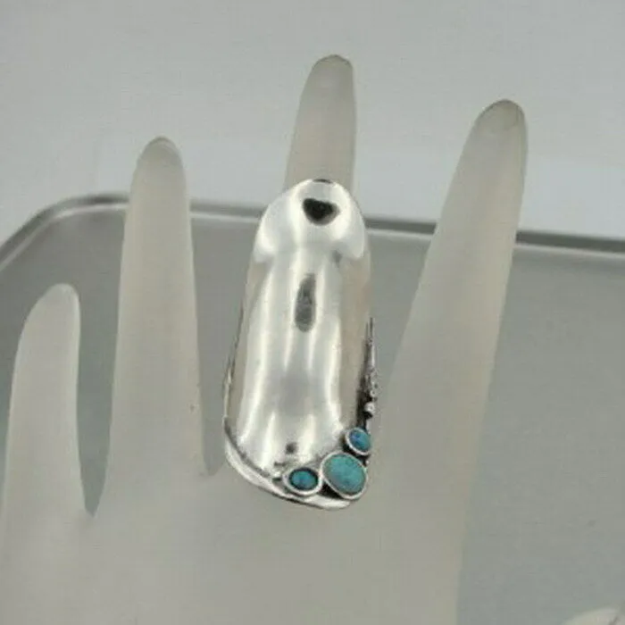 Hadar Designers Handmade 925 Sterling Silver Blue Opal Ring size 7,8,9,10(H 105y