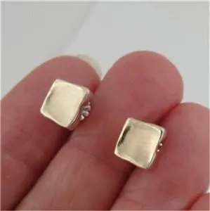 Hadar Designers Handmade Square 9k Yellow Gold Sterling Silver Earrings (I e152