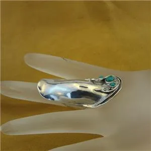 Hadar Designers Turquoise Ring 925 Sterling Silver size 7, 7.5 Handmade (H 105)Y
