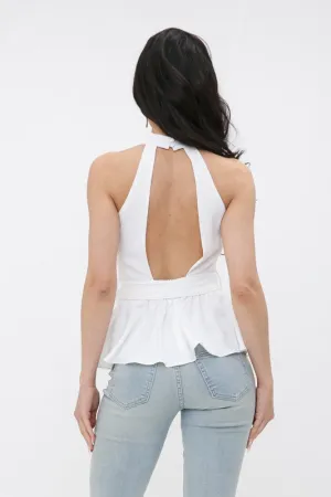 Halter Neckline Pepplum Top