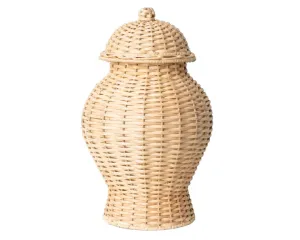 Hand-woven extra large decorative wicker ginger jar