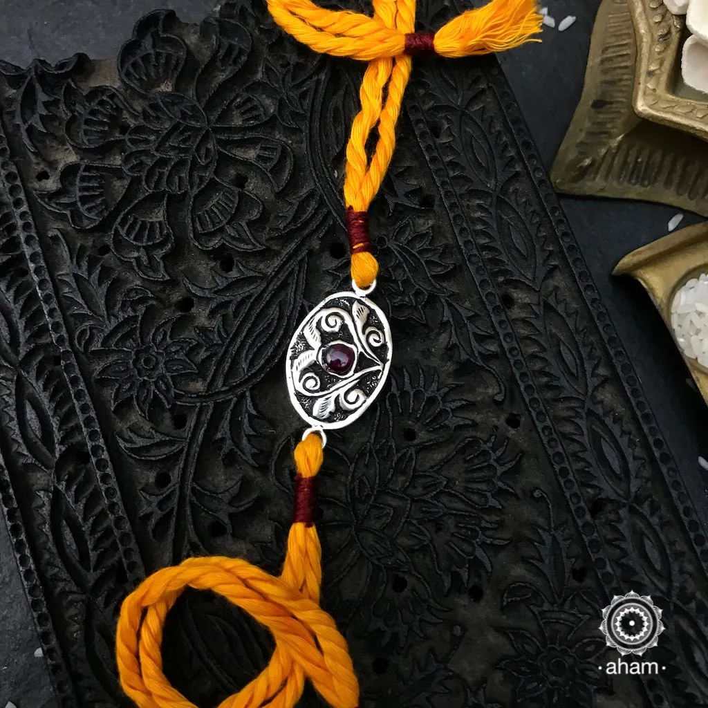 Handcrafted Chitai Silver Rakhi