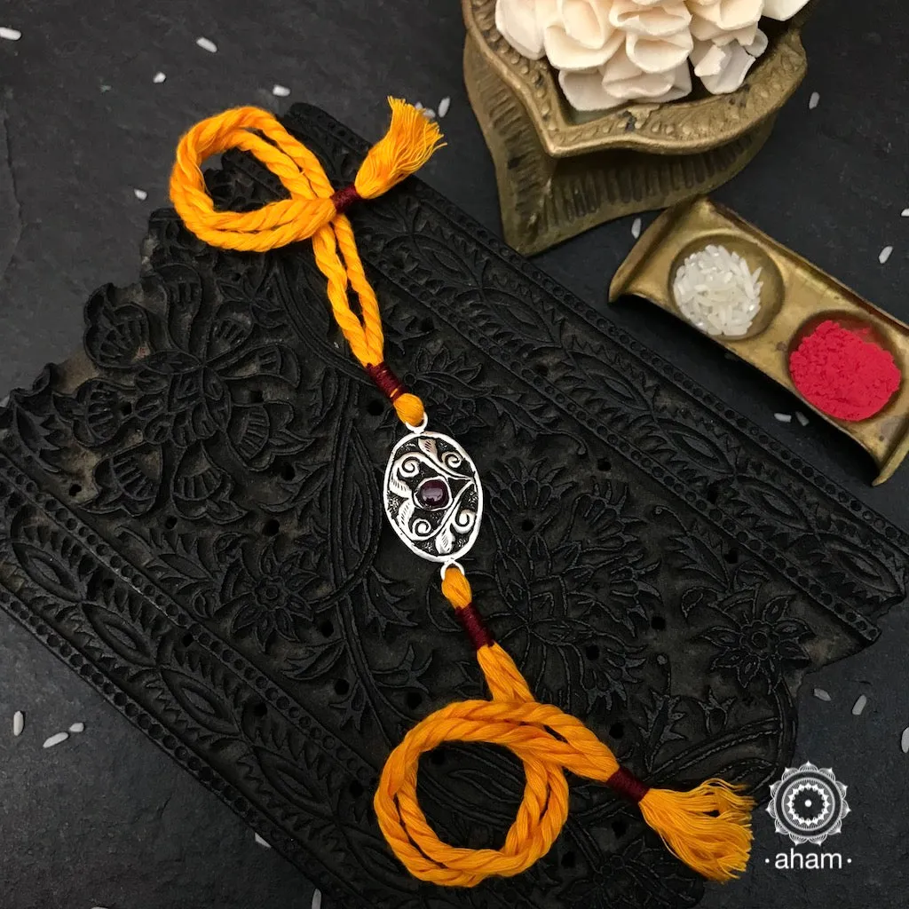 Handcrafted Chitai Silver Rakhi