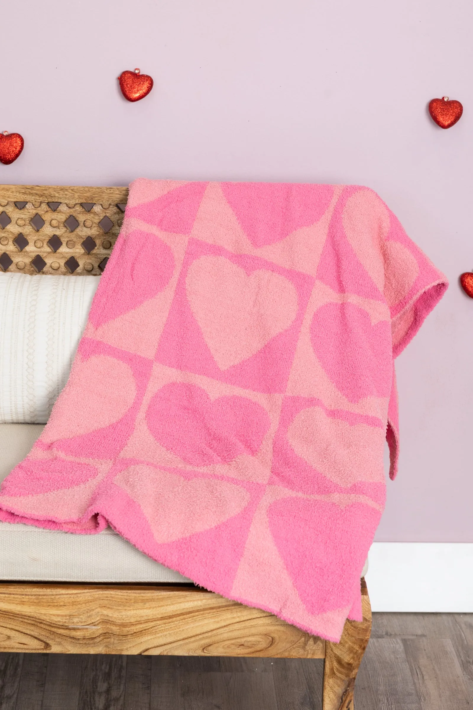 Heart Checkerboard Pattern Blankets
