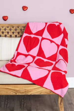 Heart Checkerboard Pattern Blankets