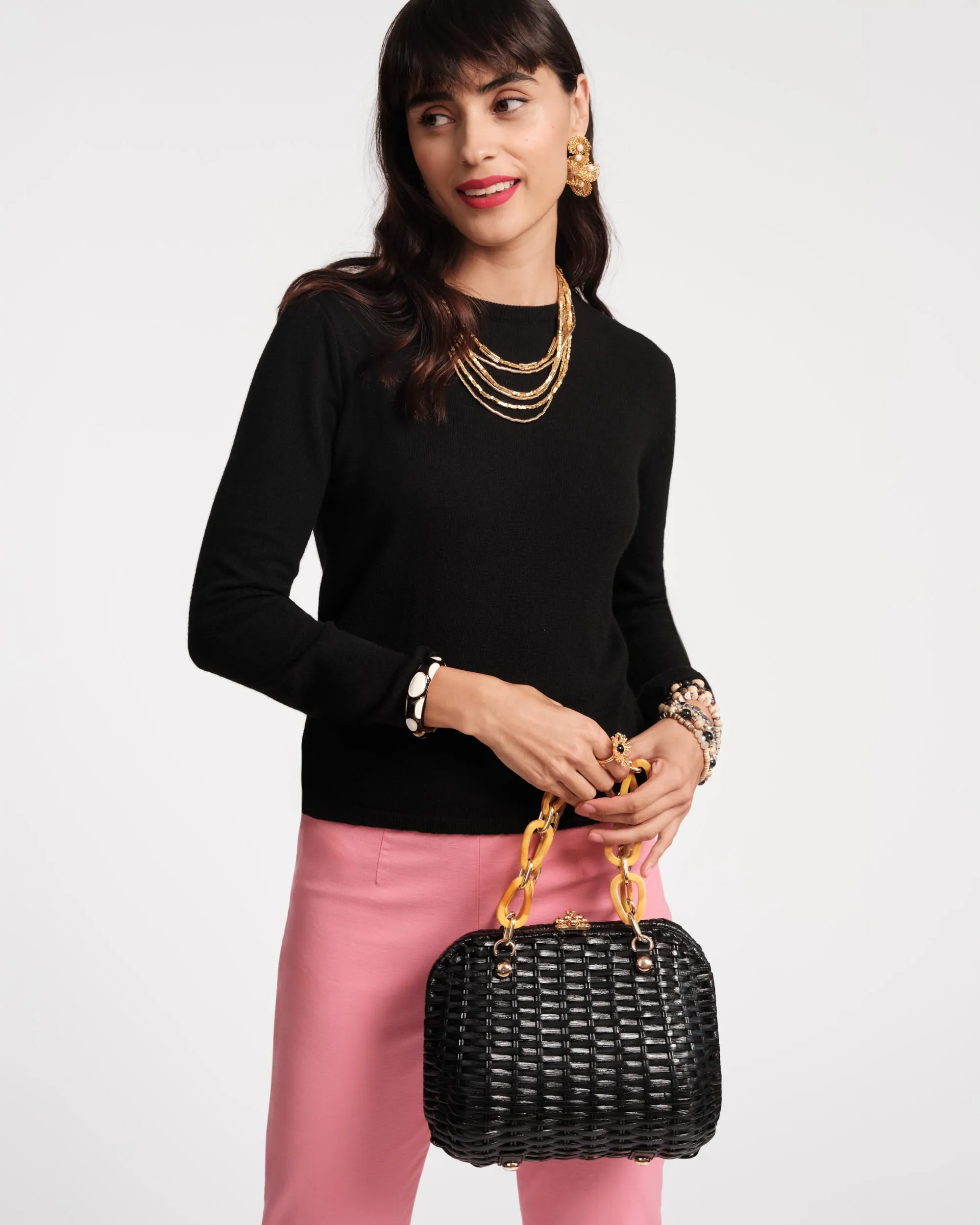 Hen Wicker Basket - Black