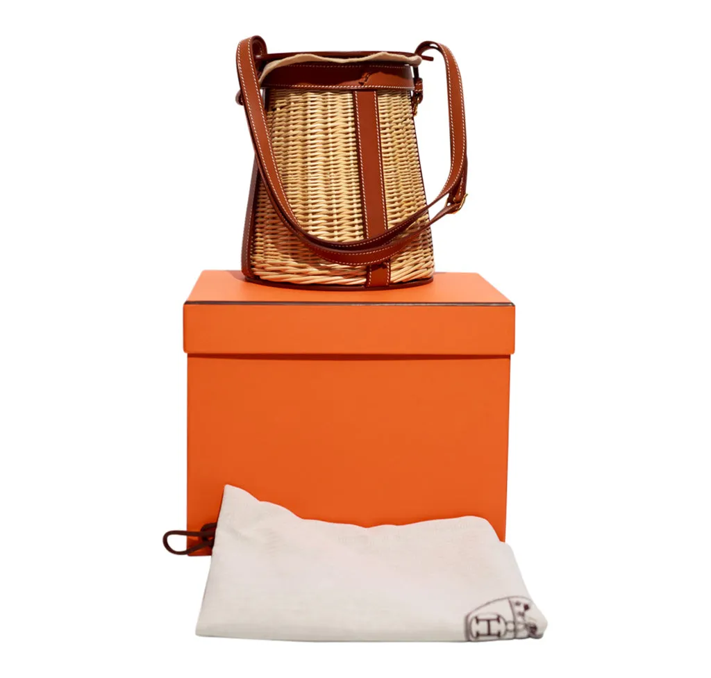 Hermès Osier Ratan Wicker Barenia Picnic Basket
