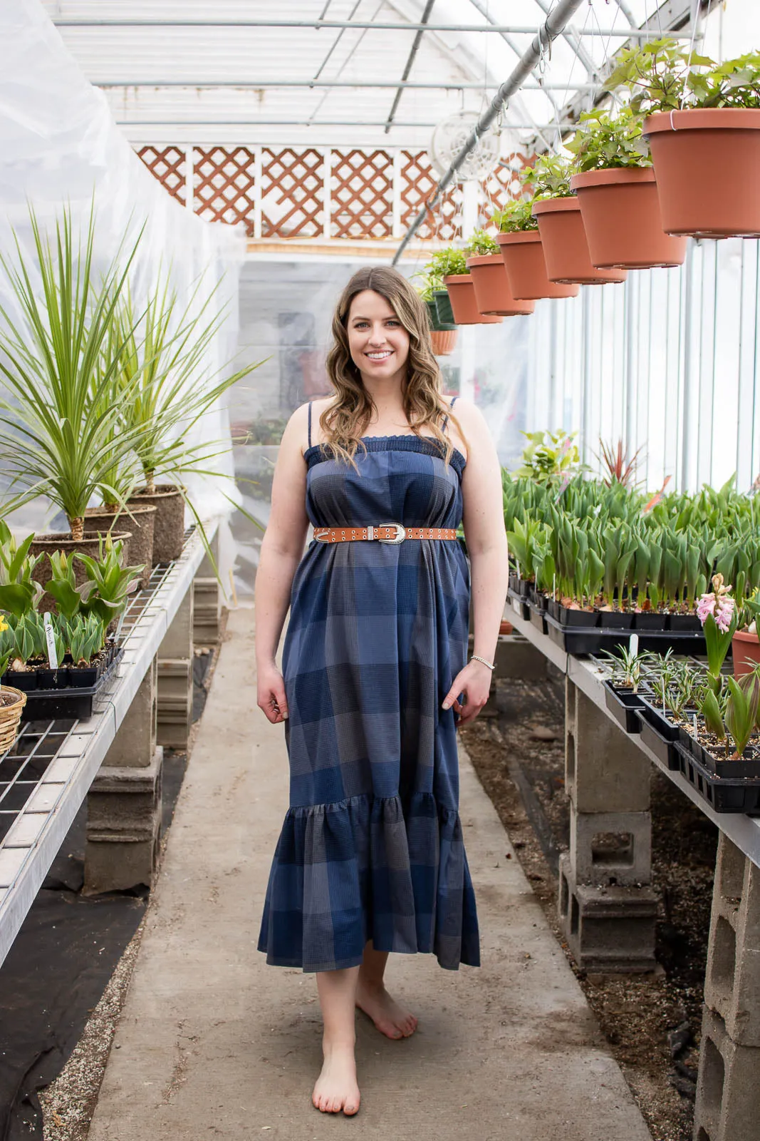 Hollis Blue Boho Midi Dress