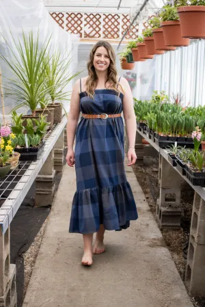 Hollis Blue Boho Midi Dress