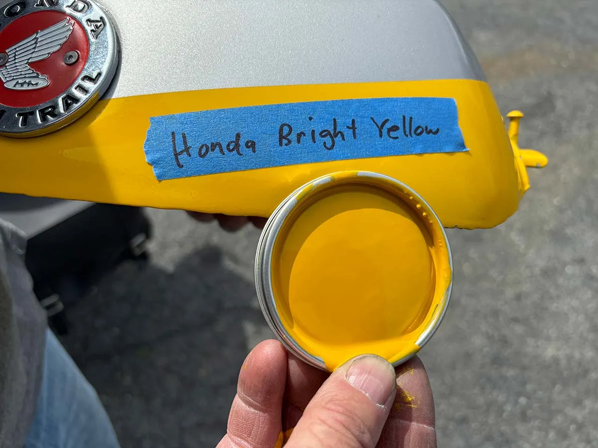 Honda Bright Yellow Motorcycle Paint