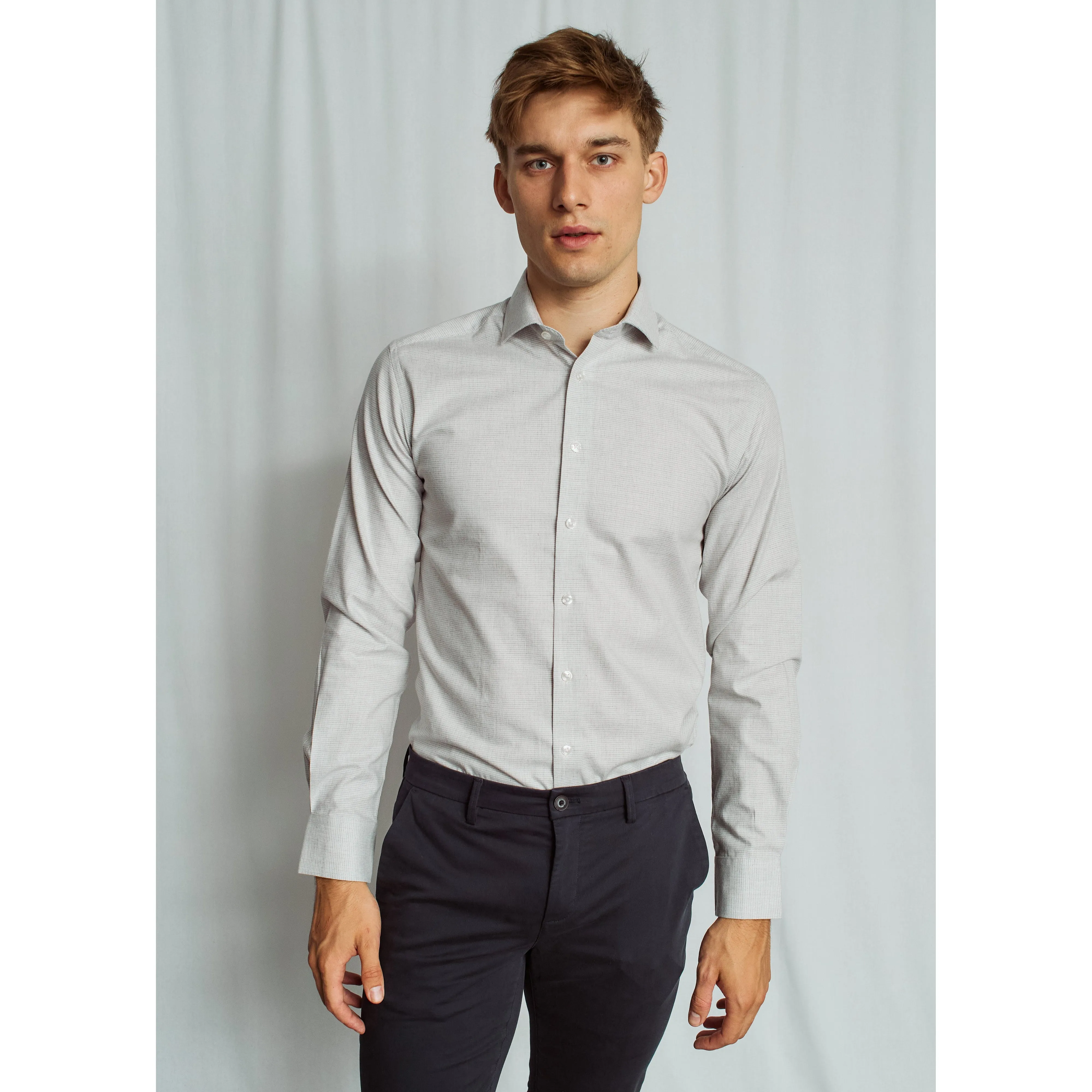 HORFORD SLIM CHECKERED COTTON SHIRT