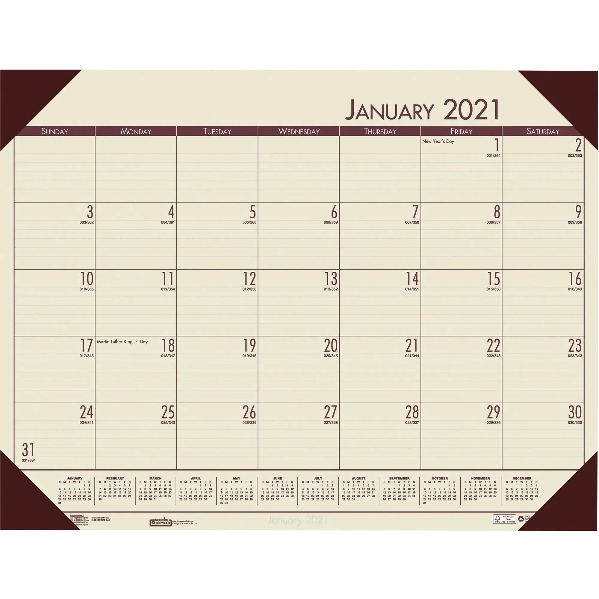 House of Doolittle Ecotones Compact Calendar Desk Pads