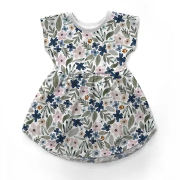 Indigo Floral on White- Wolf & Rabbit Design - Custom Pre-order