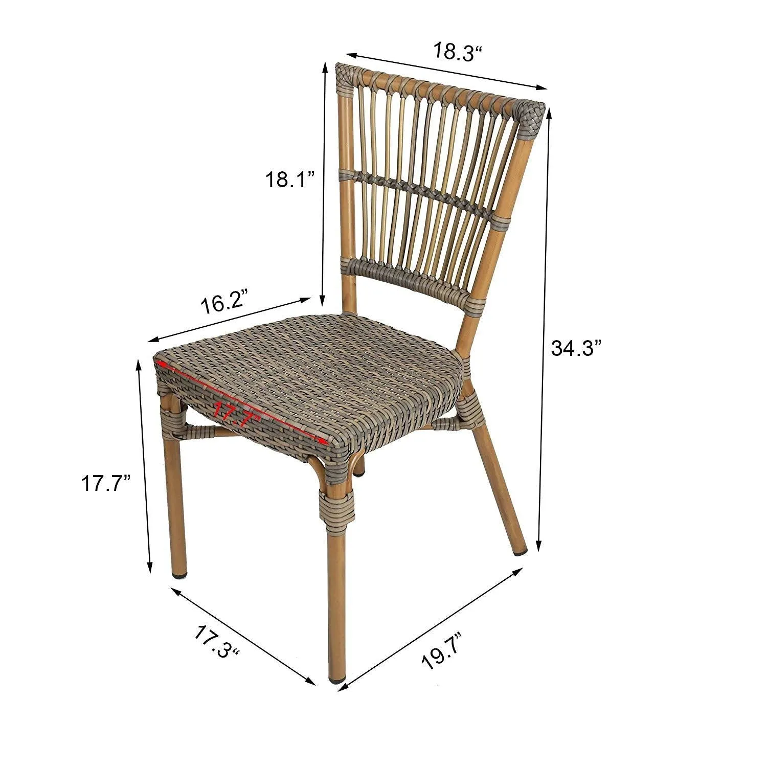 Indoor Outdoor Use Garden Lawn Backyard Bistro Cafe Stack Chair,All Weather Resistant