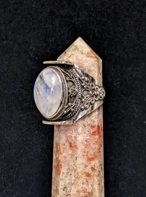 Intricately Detailed Moonstone Ring