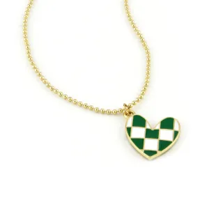 Jason Checkered Heart Necklace